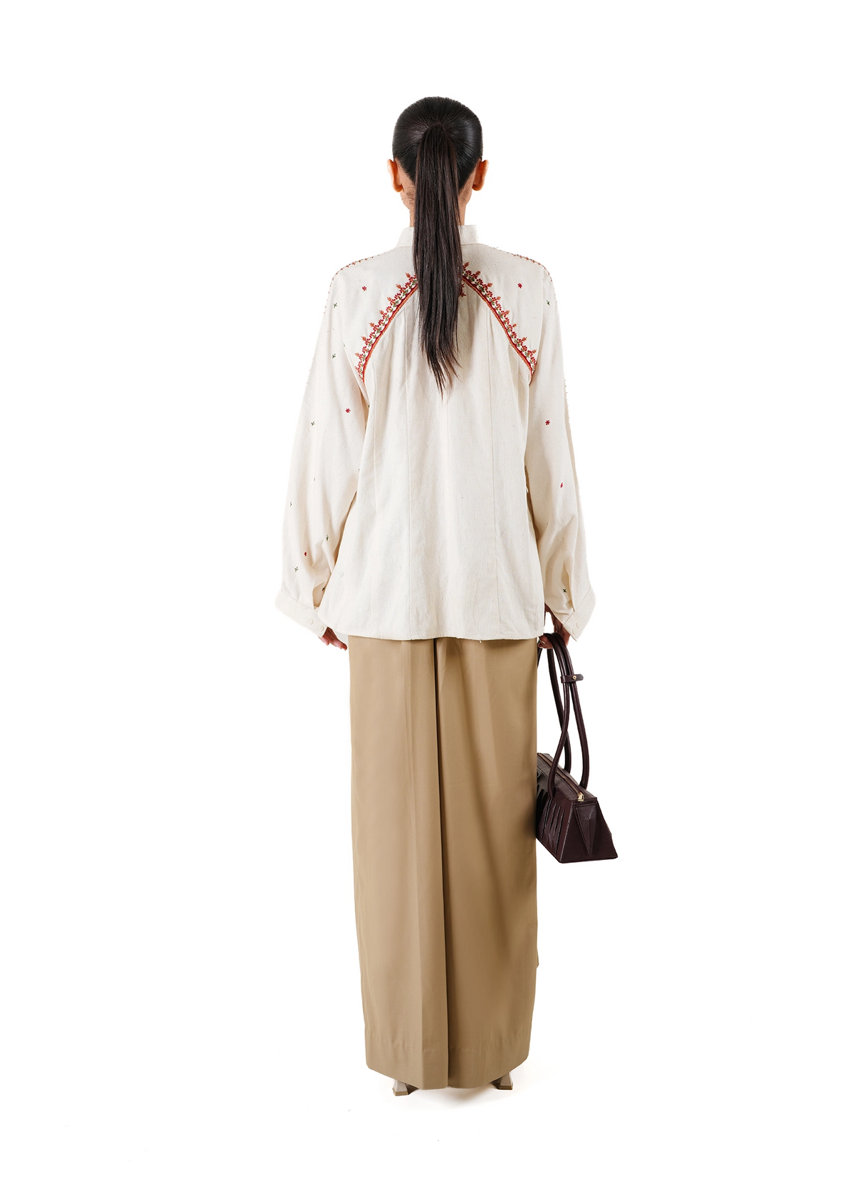 Collected XX Creme Neelum Embroidered Panel Shirt - CULT