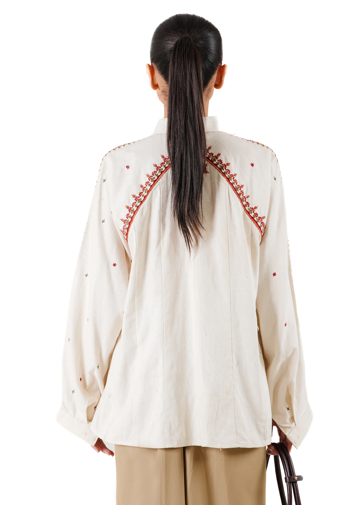 Collected XX Creme Neelum Embroidered Panel Shirt - CULT - haider