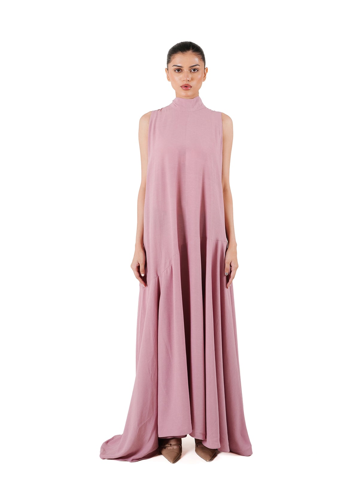 Fern Dusty Pink Dusty Pink Halter-Neck Layered Dress - CULT