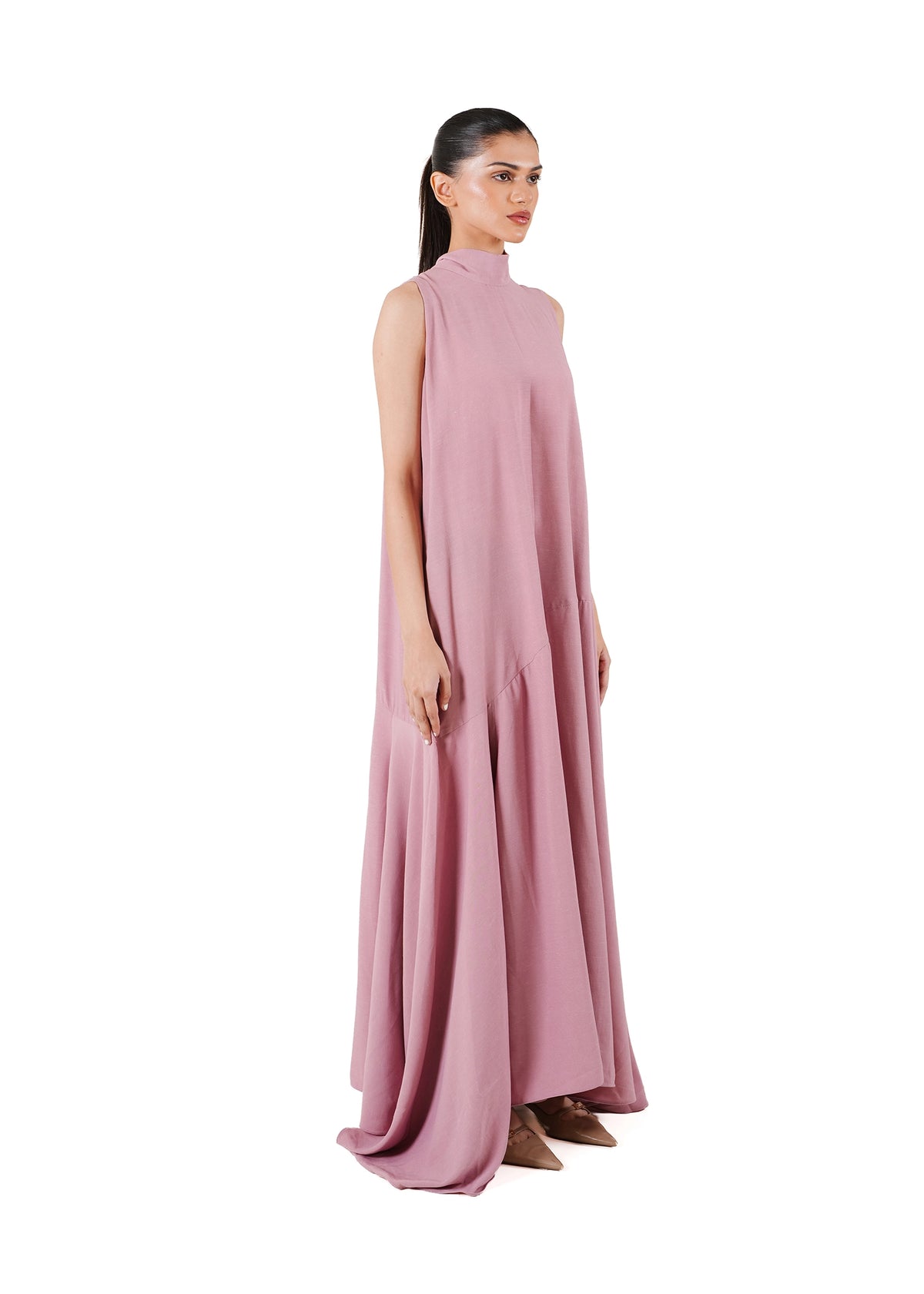 Fern Dusty Pink Dusty Pink Halter-Neck Layered Dress - CULT