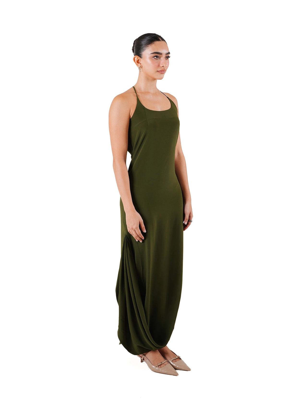 Project 1959 Green Green Halo Satin Dress - CULT - haider