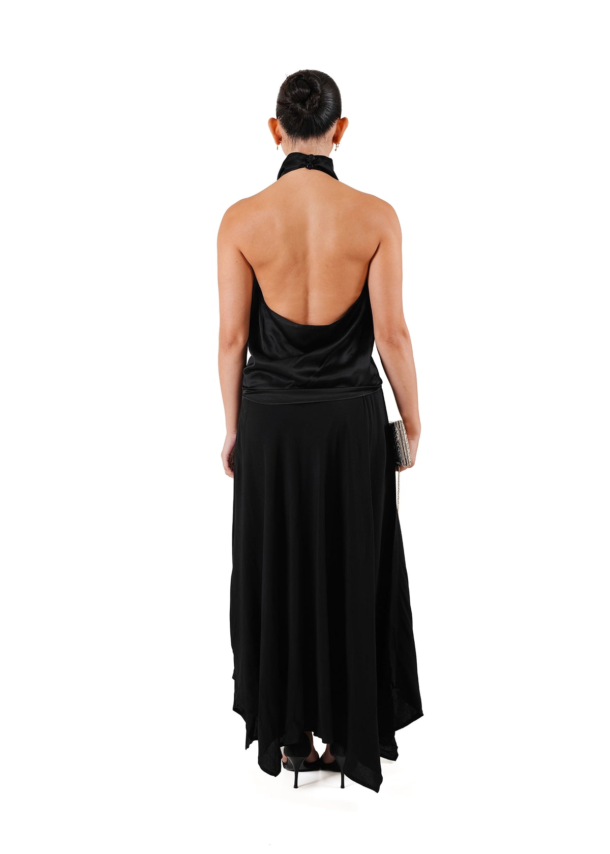 Ishq-e-Amore Black Black Silk Lagoon Halter Top - CULT - haider