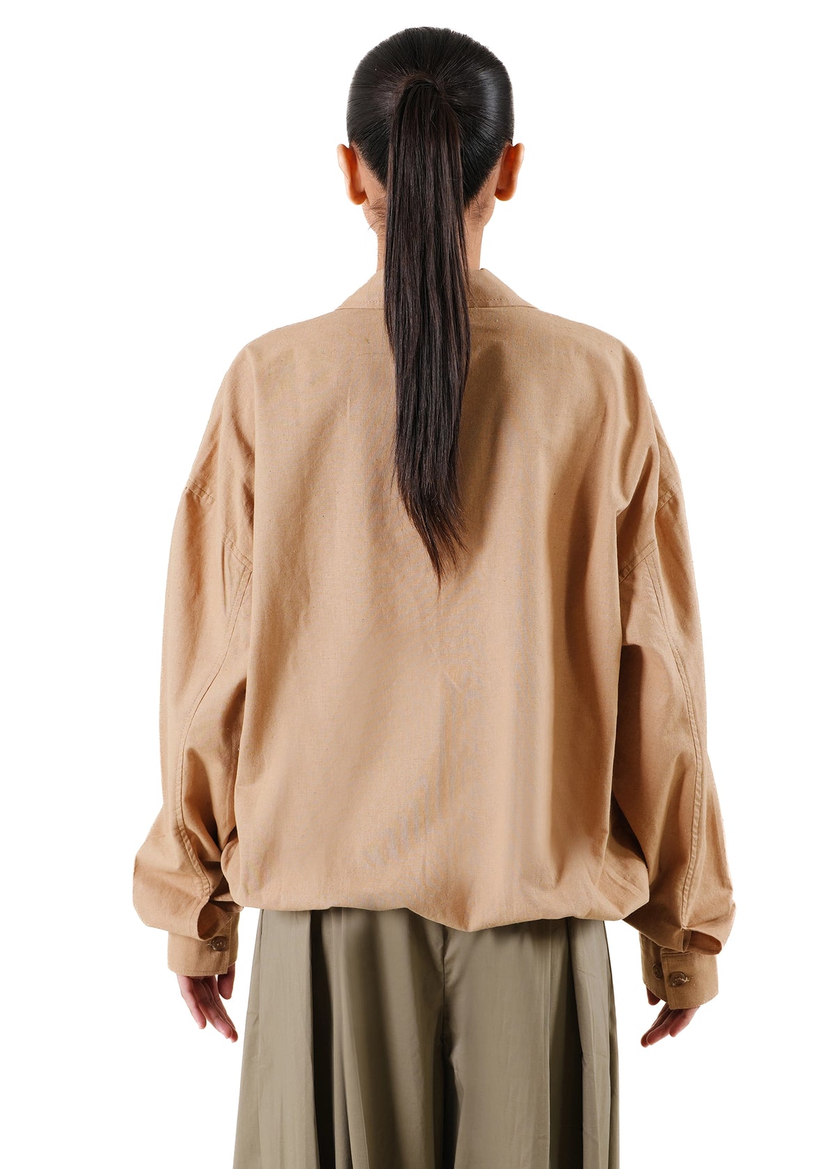 Another Sect Beige Beige Dharani Hand Appliqued Shacket - CULT