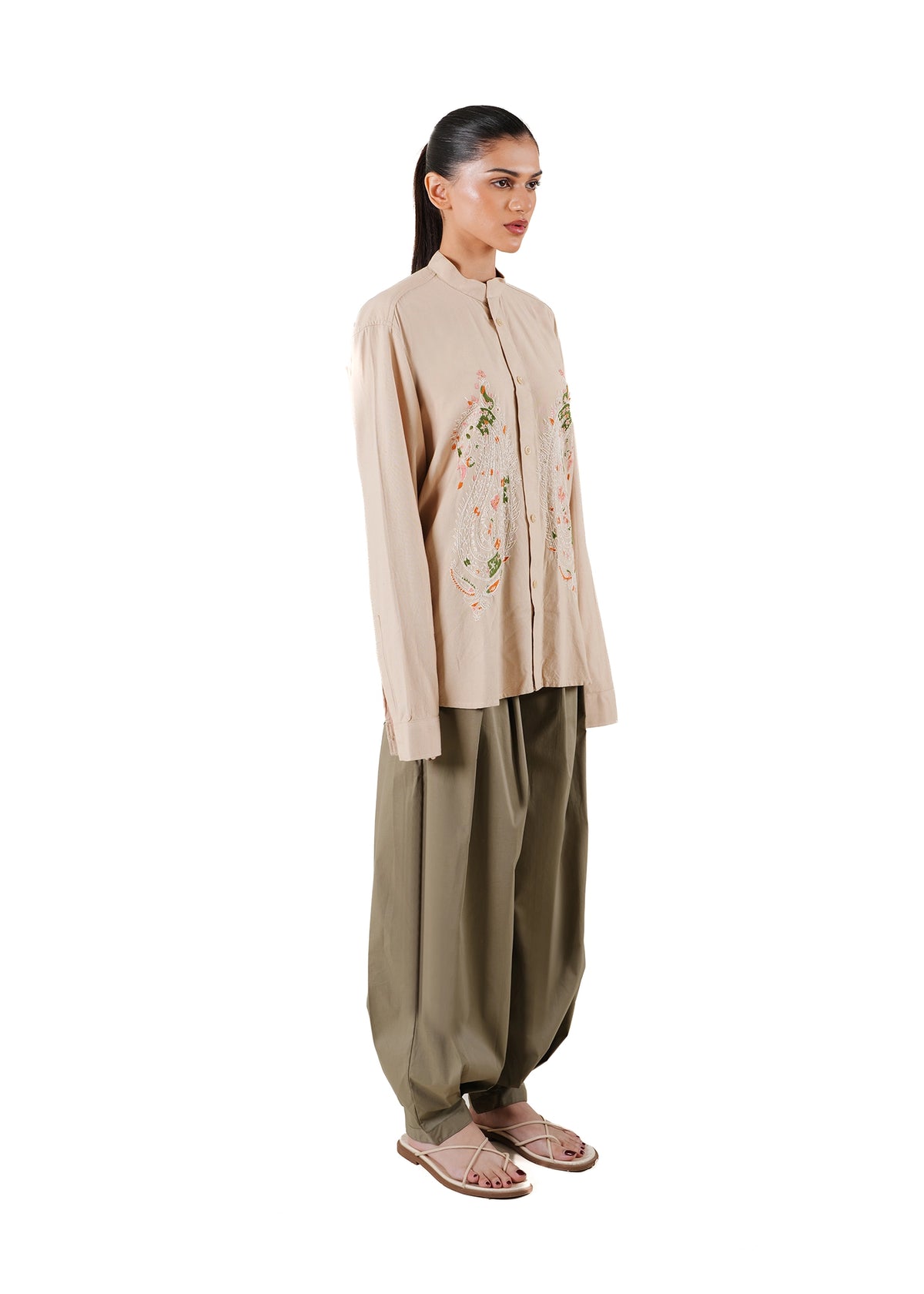 Another Sect Beige Beige Rohri Kashmiri Embroidery Shirt - CULT - haider