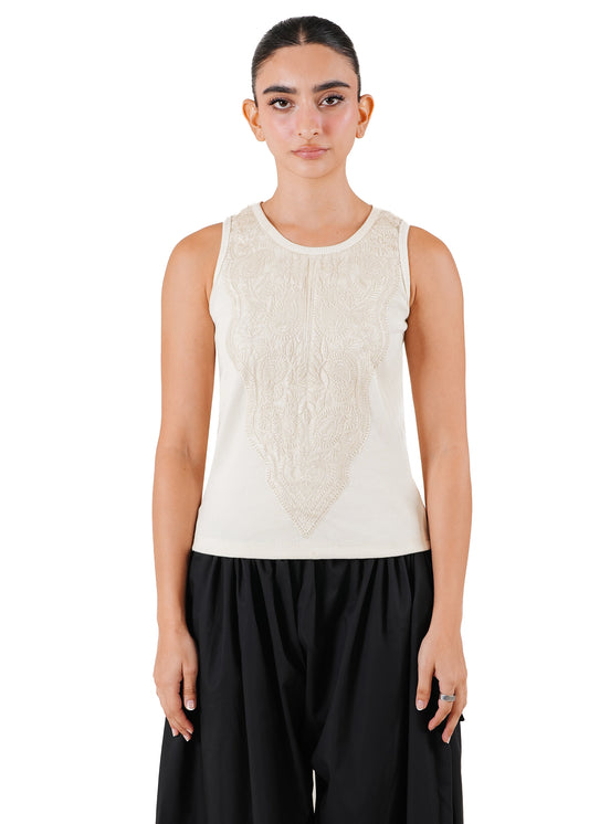 Paan White Vest