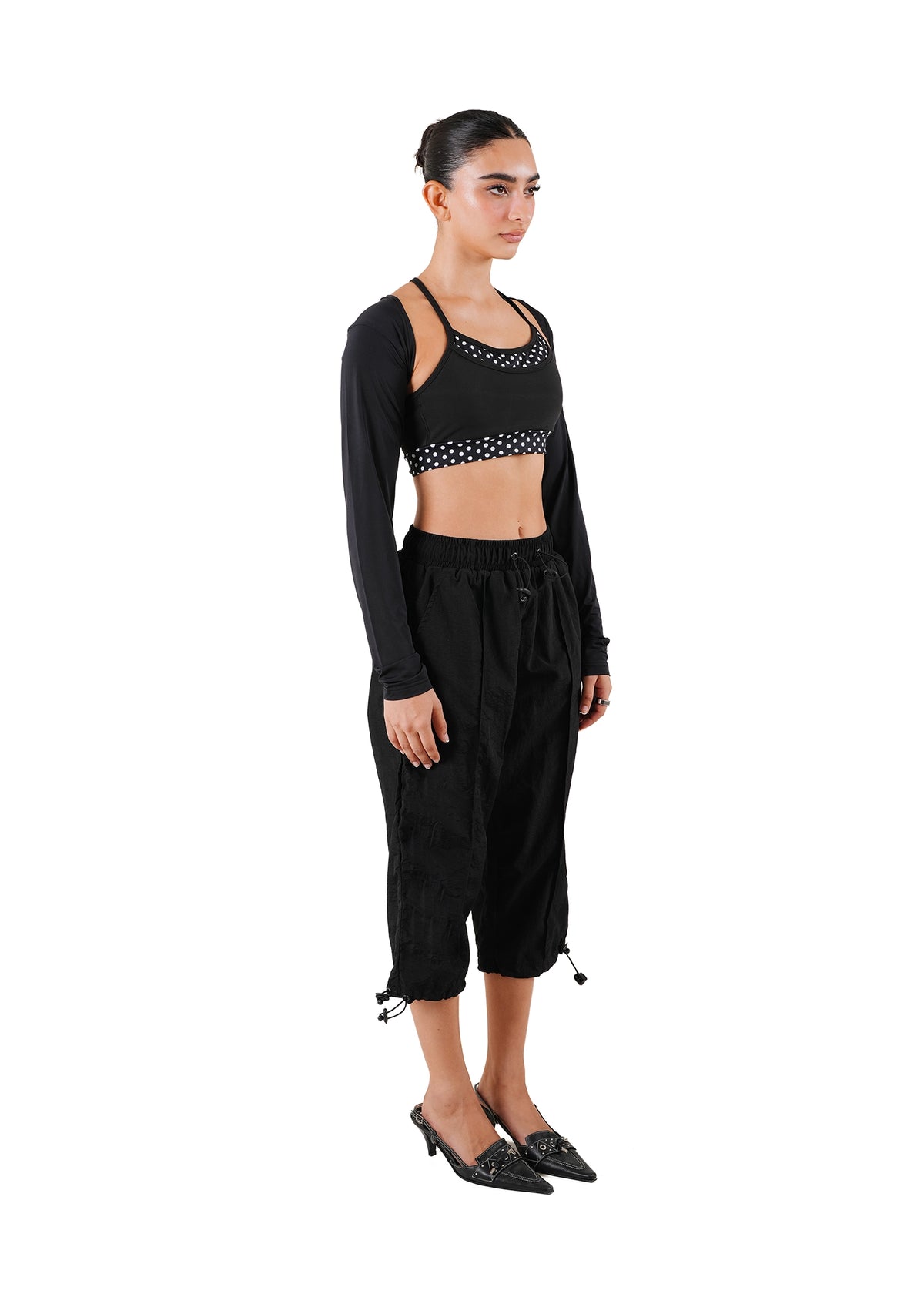 Living Fit Apparel Black Black Cargo Capri - CULT