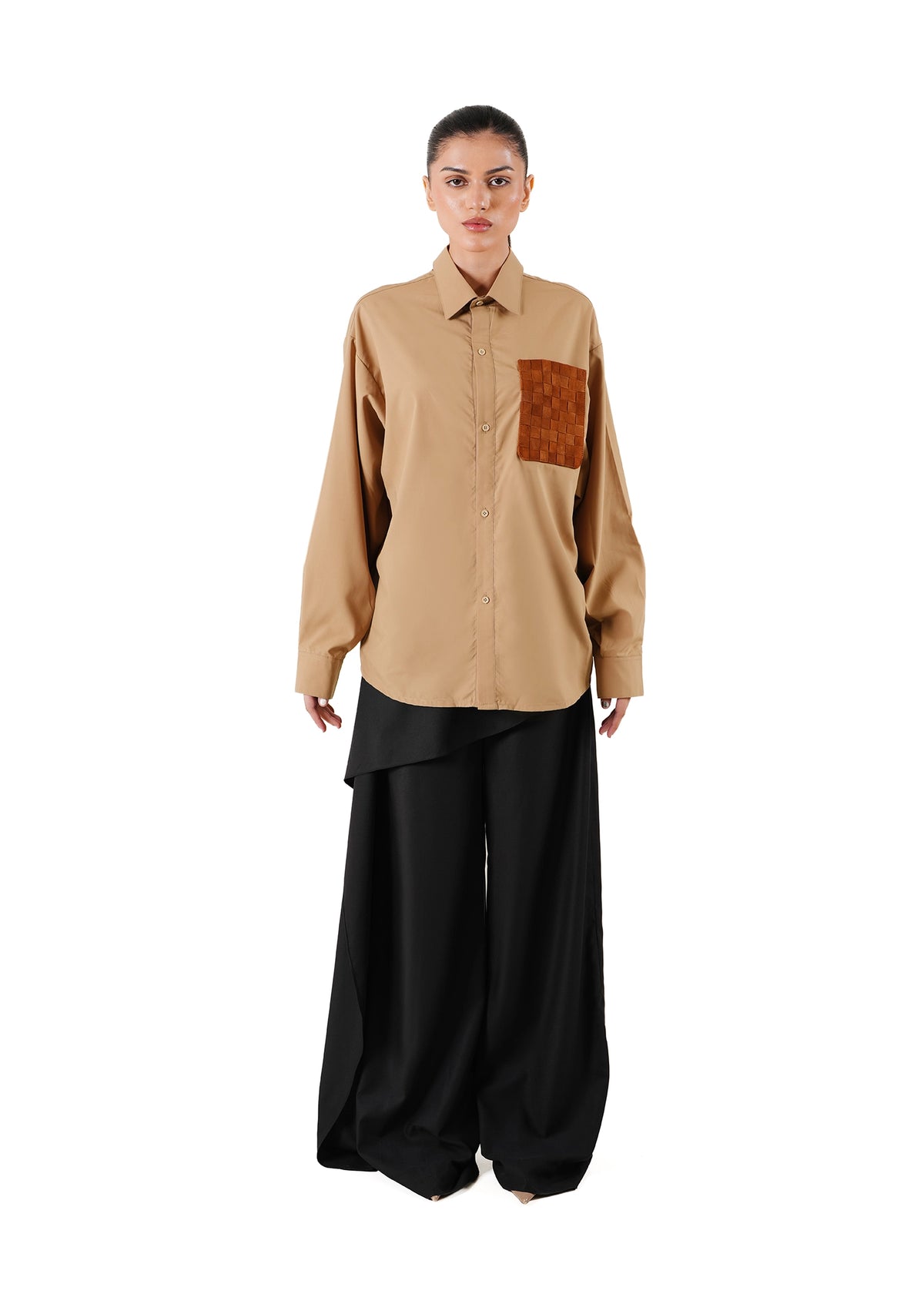 Dreams of Arthur Beige Silky Overshirt Braided Patch - CULT
