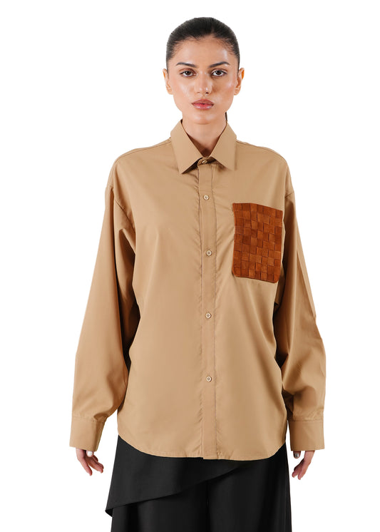 Silky Overshirt Braided Patch