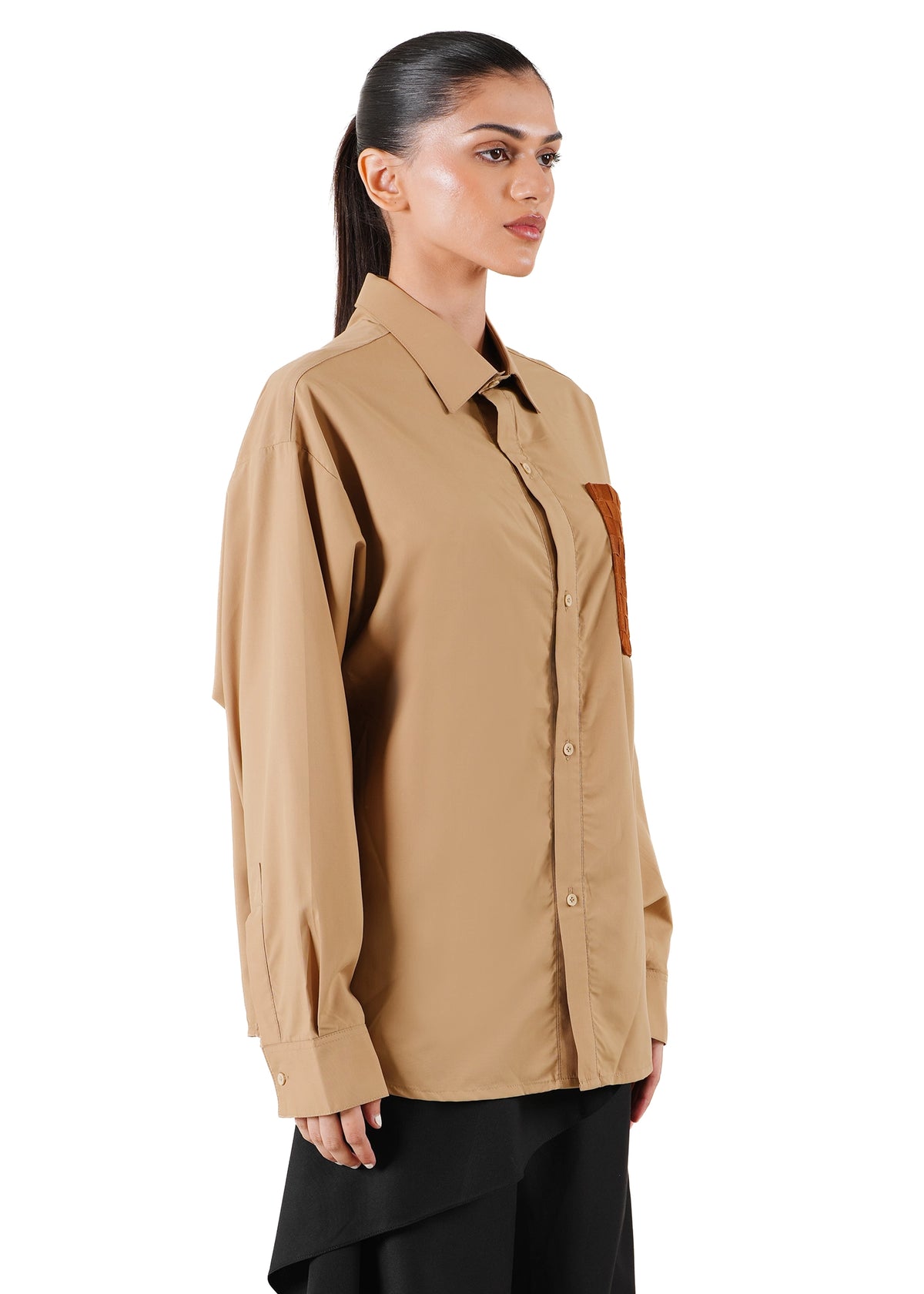 Dreams of Arthur Beige Silky Overshirt Braided Patch - CULT - haider