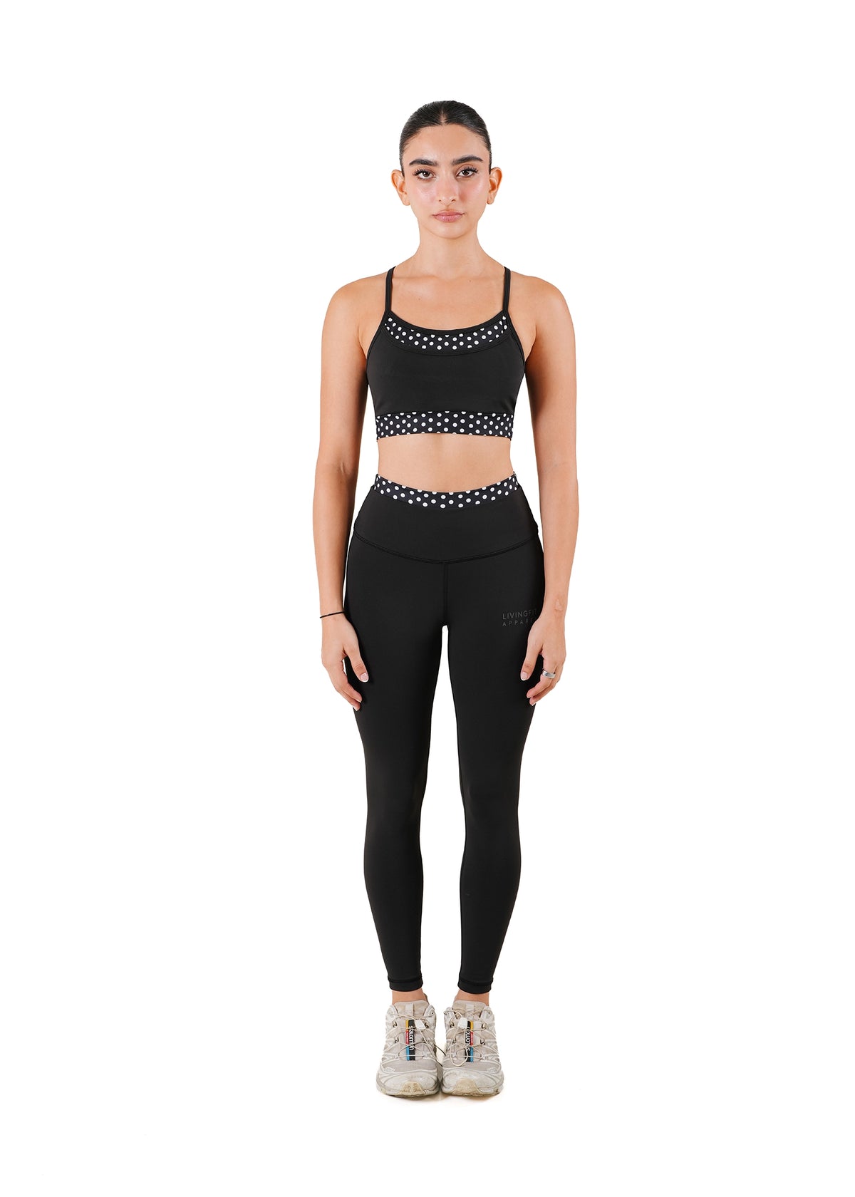 Living Fit Apparel Black Polka Dot Ultra Flex Set - CULT - haider