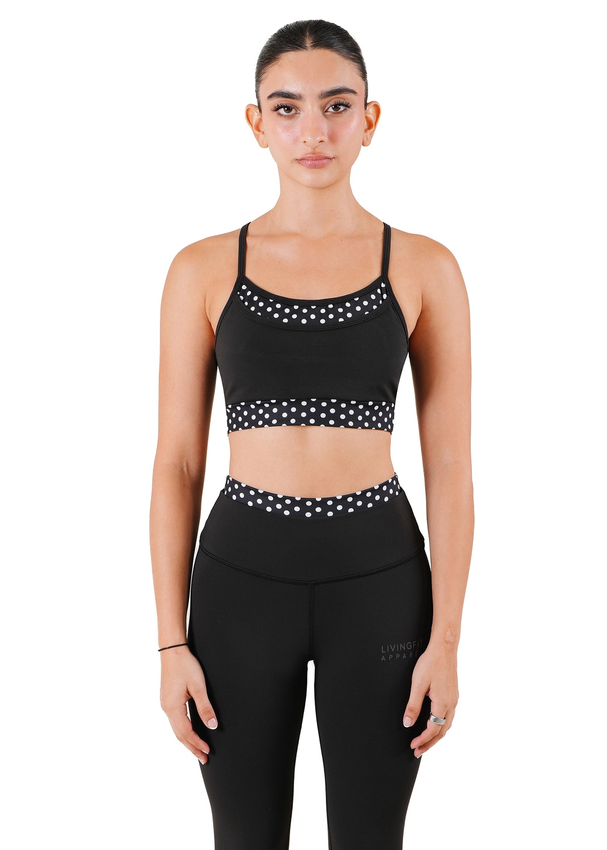 Living Fit Apparel Black Polka Dot Ultra Flex Set - CULT - haider