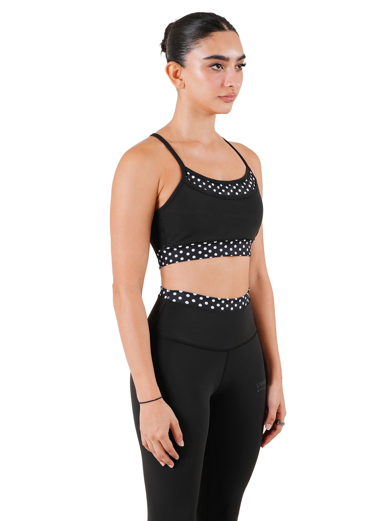 Living Fit Apparel Black Polka Dot Ultra Flex Set - CULT