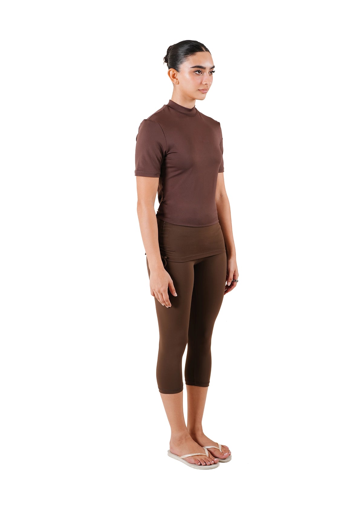Living Fit Apparel Coffee Brown Coffee Brown Ultra Flex Capri - CULT - haider