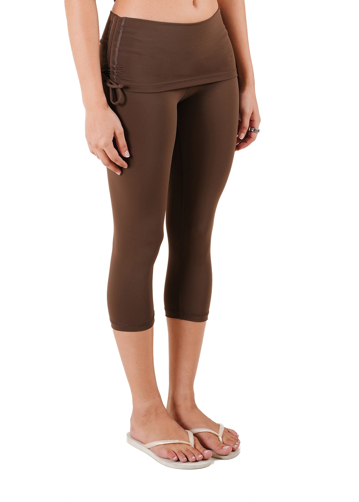 Living Fit Apparel Coffee Brown Coffee Brown Ultra Flex Capri - CULT - haider