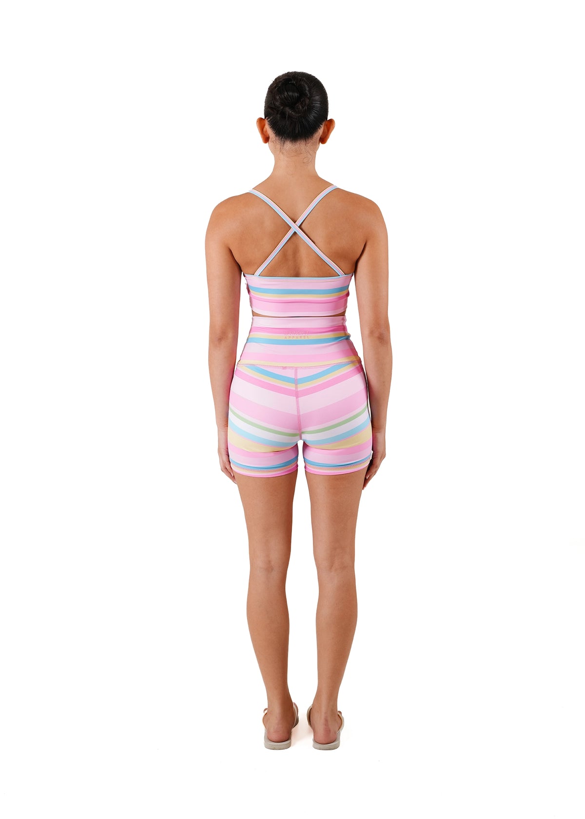 Living Fit Apparel Pink Candy Stripe Ultra Flex Set - CULT
