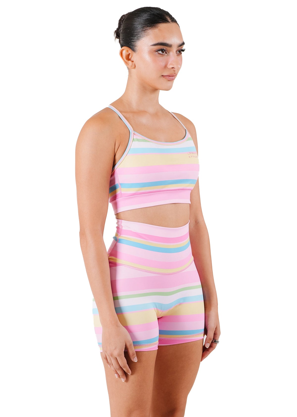 Living Fit Apparel Pink Candy Stripe Ultra Flex Set - CULT - haider