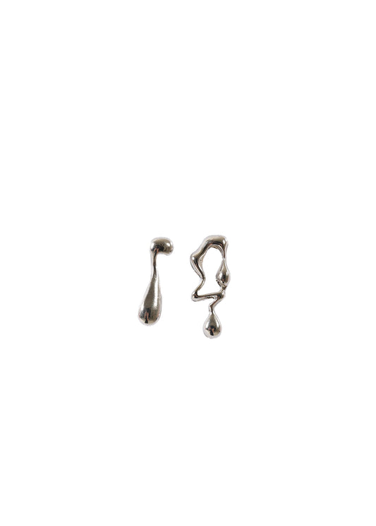 Irregular Liquid Metal Hollow Long Earrings