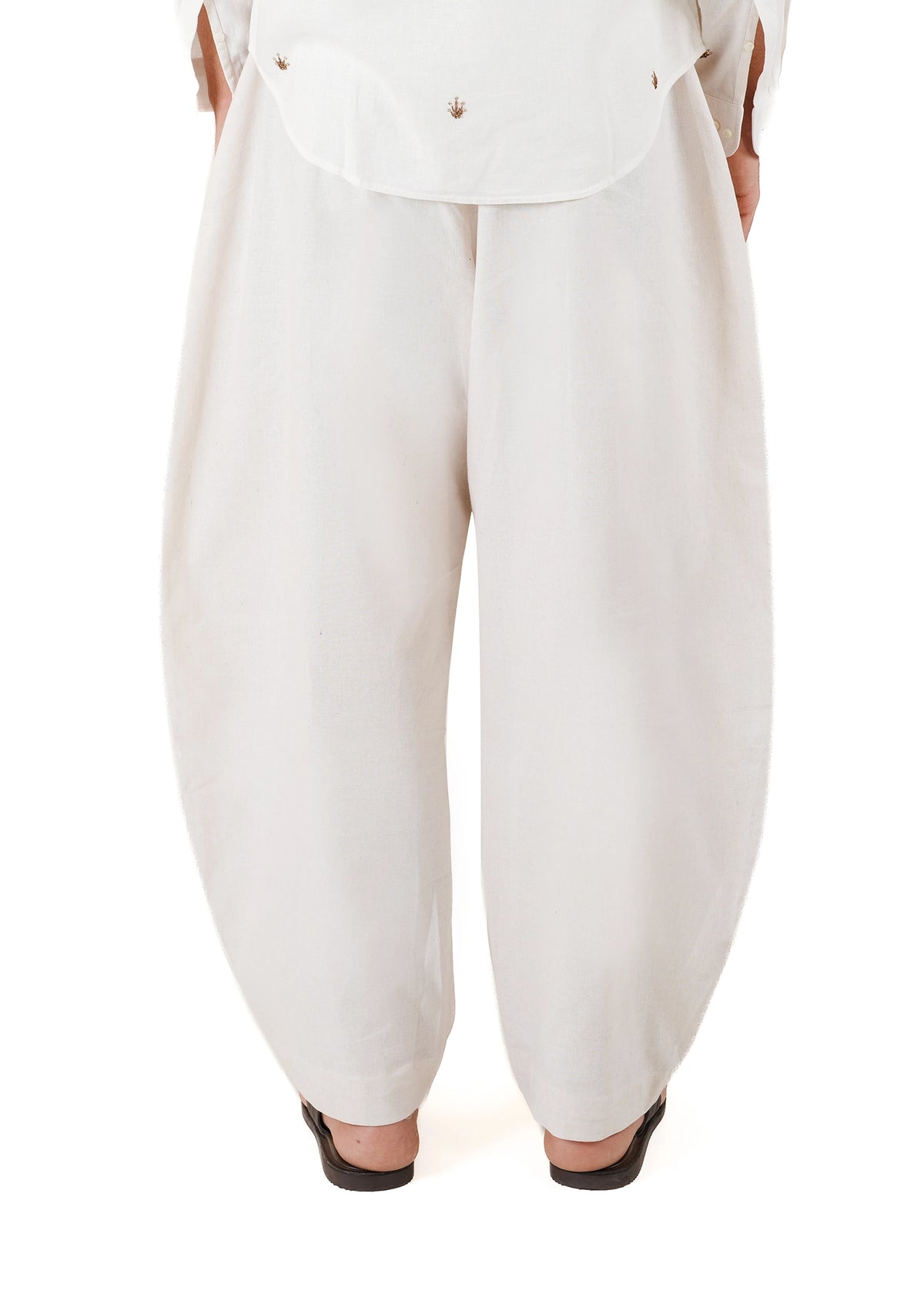 Collected XX White White Neelum Barrel Fit Pants - CULT - haider