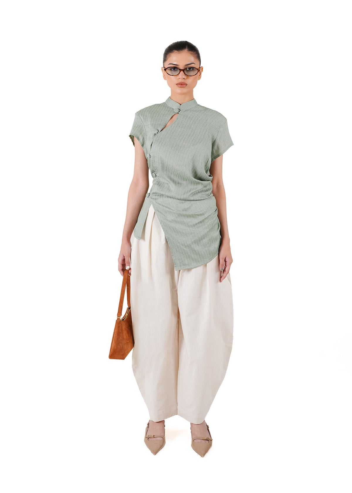 Ishq-e-Amore Sage Green Sage Green Alibi Top - CULT