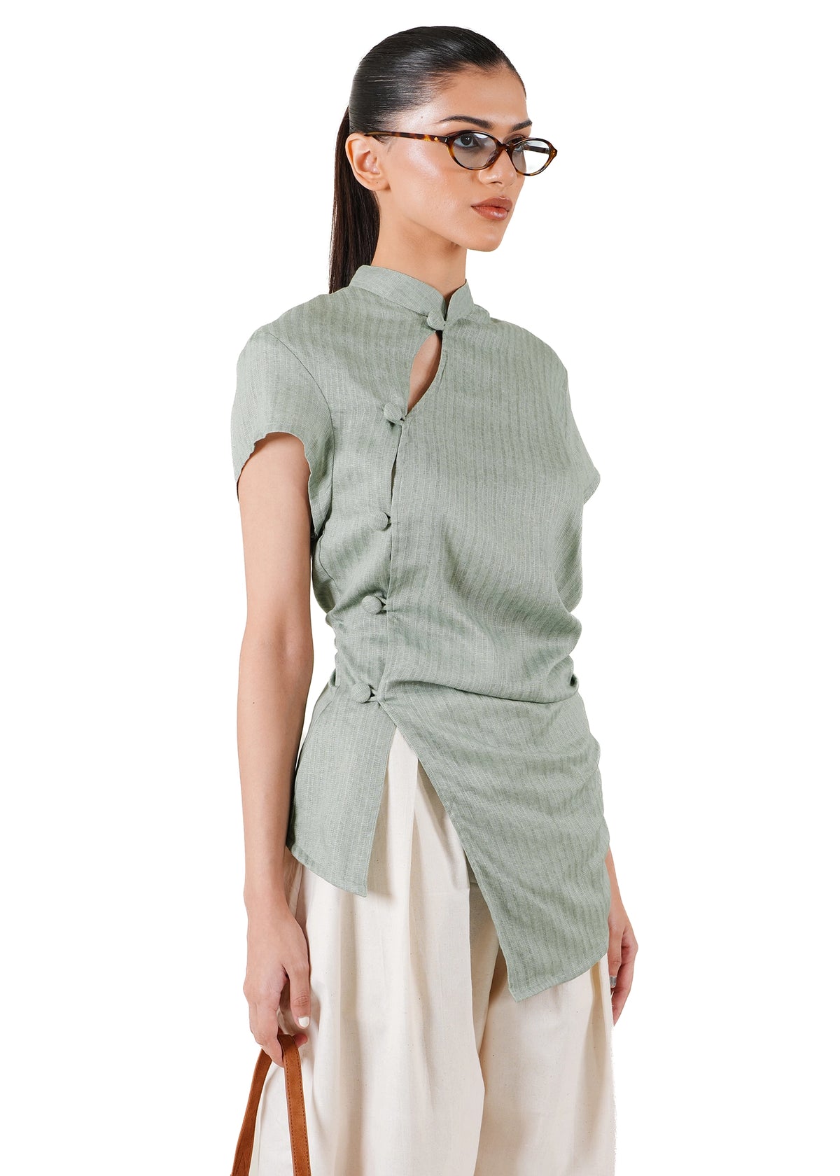 Ishq-e-Amore Sage Green Sage Green Alibi Top - CULT