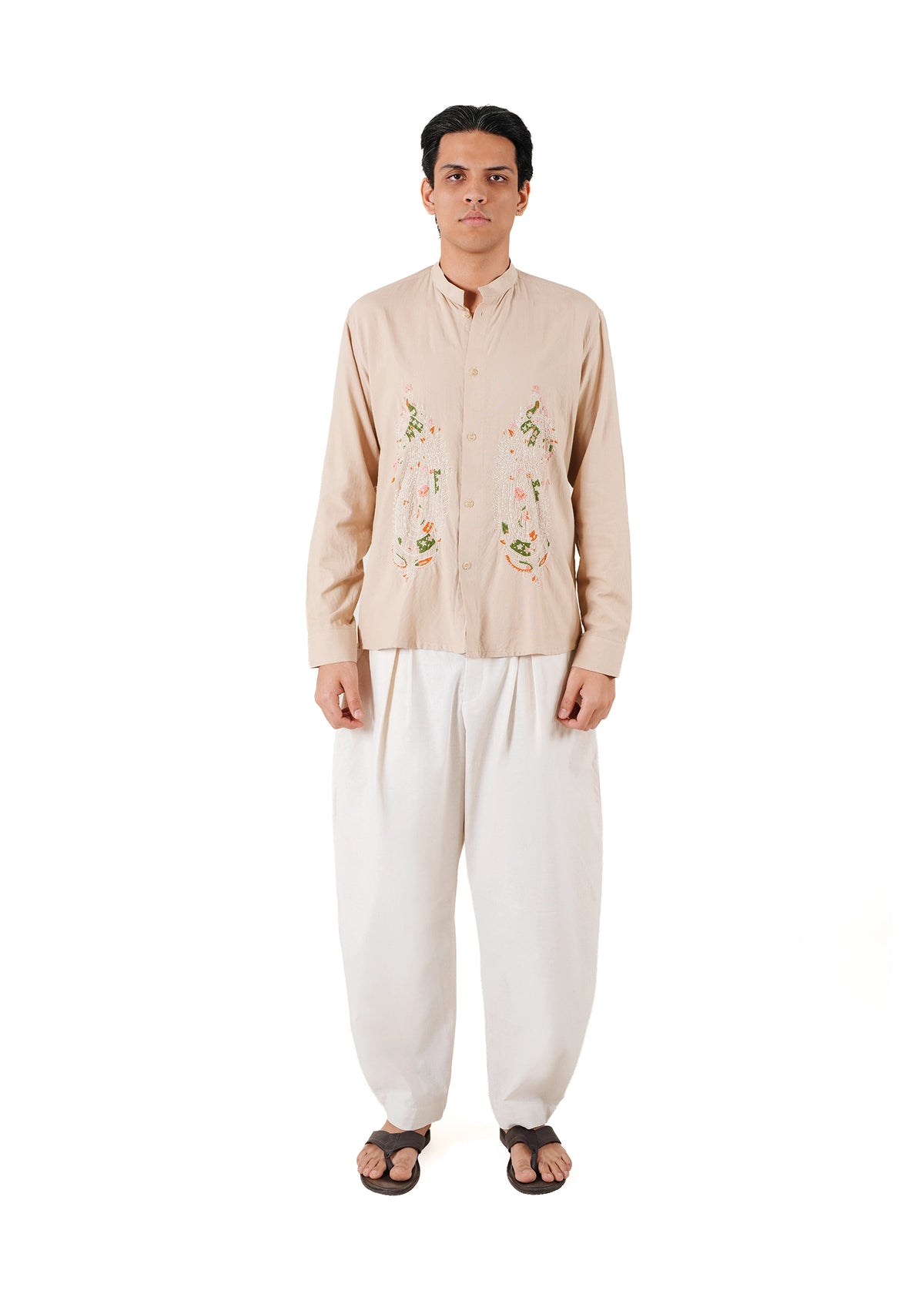 Another Sect Beige Beige Rohri Kashmiri Embroidery Shirt - CULT