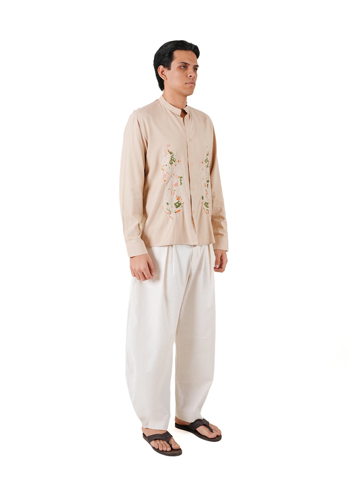 Another Sect Beige Beige Rohri Kashmiri Embroidery Shirt - CULT - haider