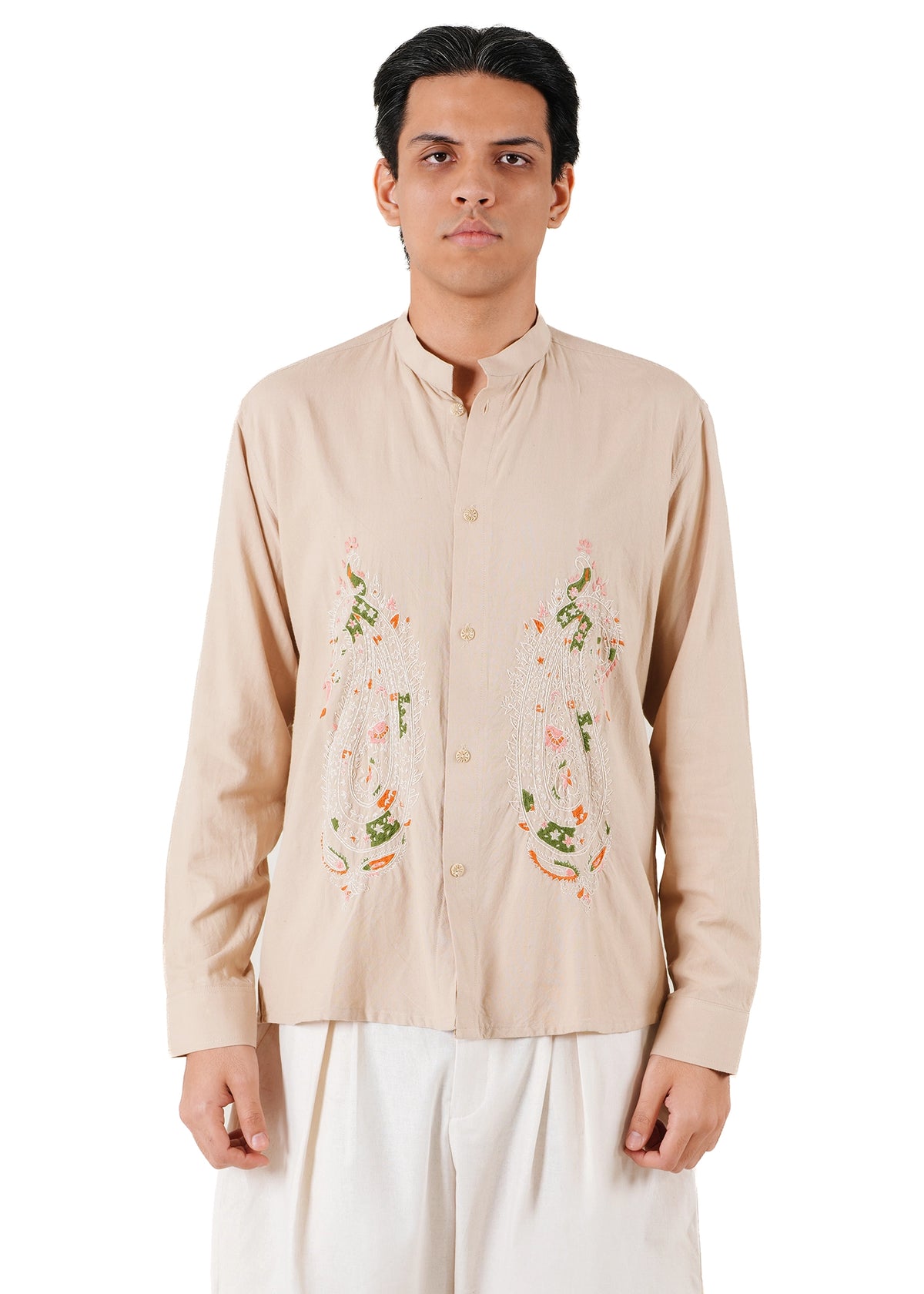 Another Sect Beige Beige Rohri Kashmiri Embroidery Shirt - CULT - haider
