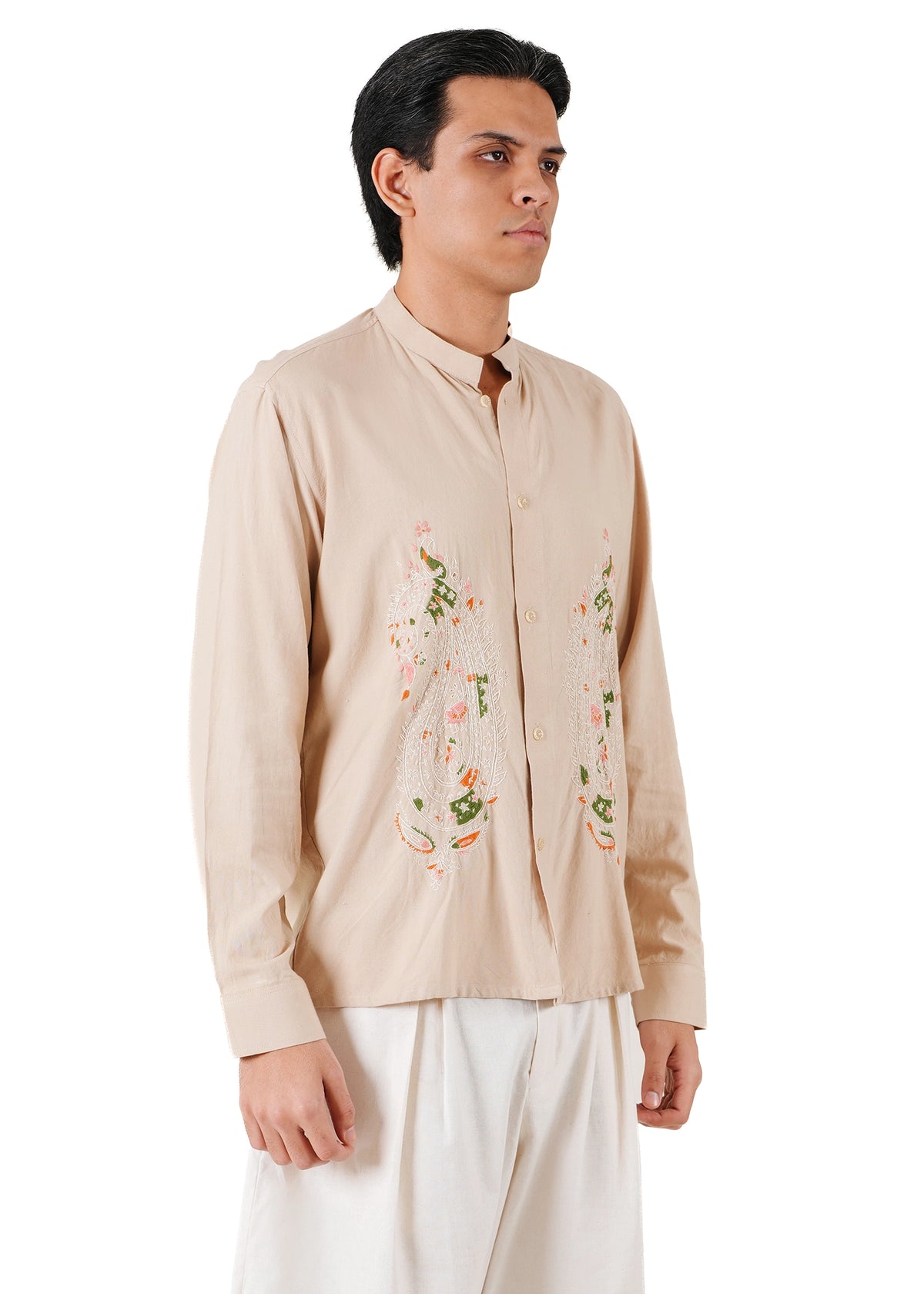 Another Sect Beige Beige Rohri Kashmiri Embroidery Shirt - CULT - haider