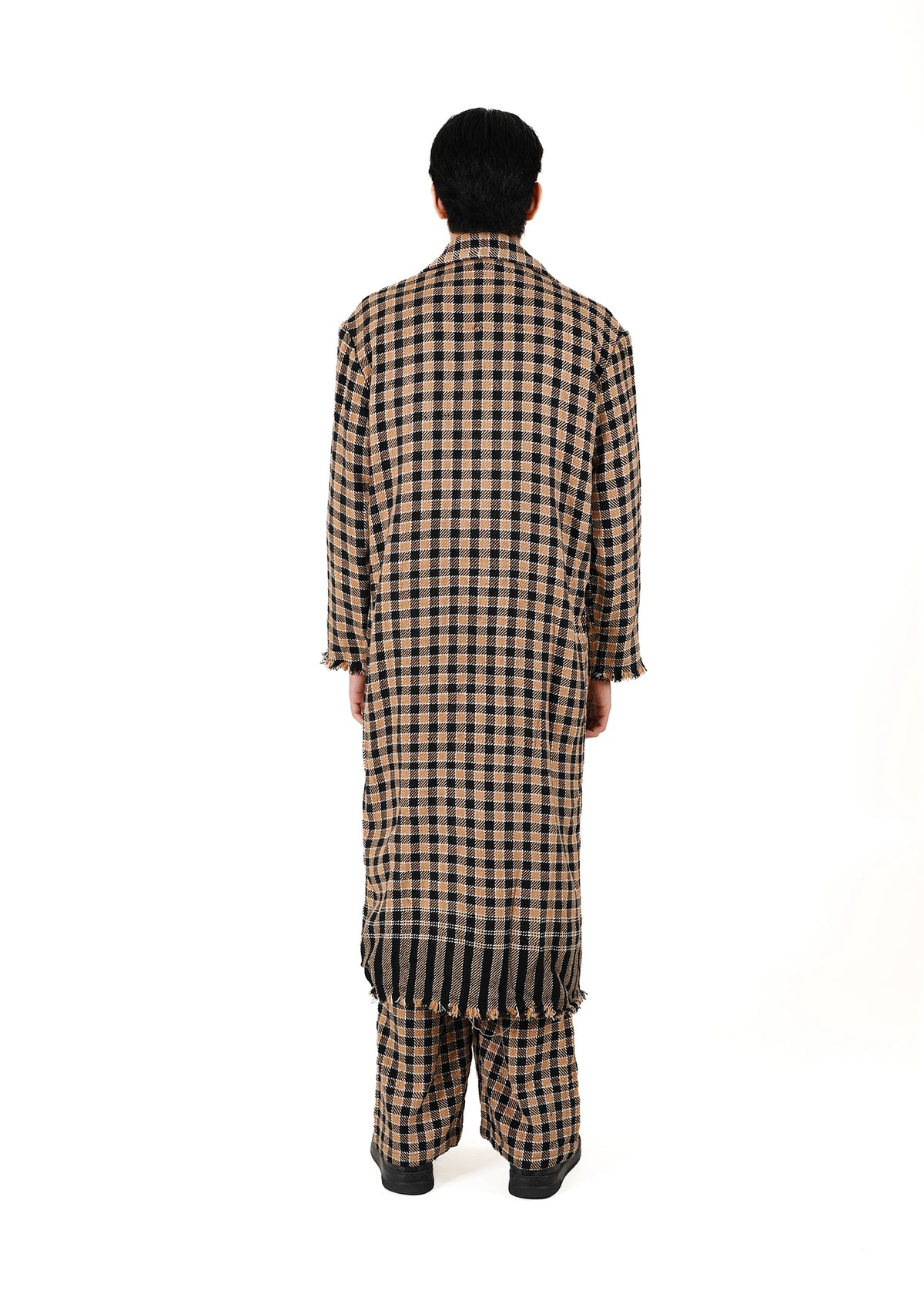 Dreams of Arthur Brown Brown Checkered ‘KHES’ Biker Coat - CULT