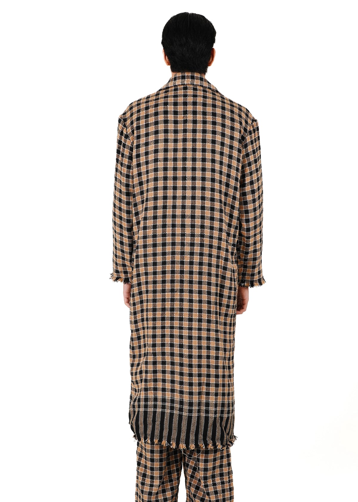 Dreams of Arthur Brown Brown Checkered ‘KHES’ Biker Coat - CULT - haider