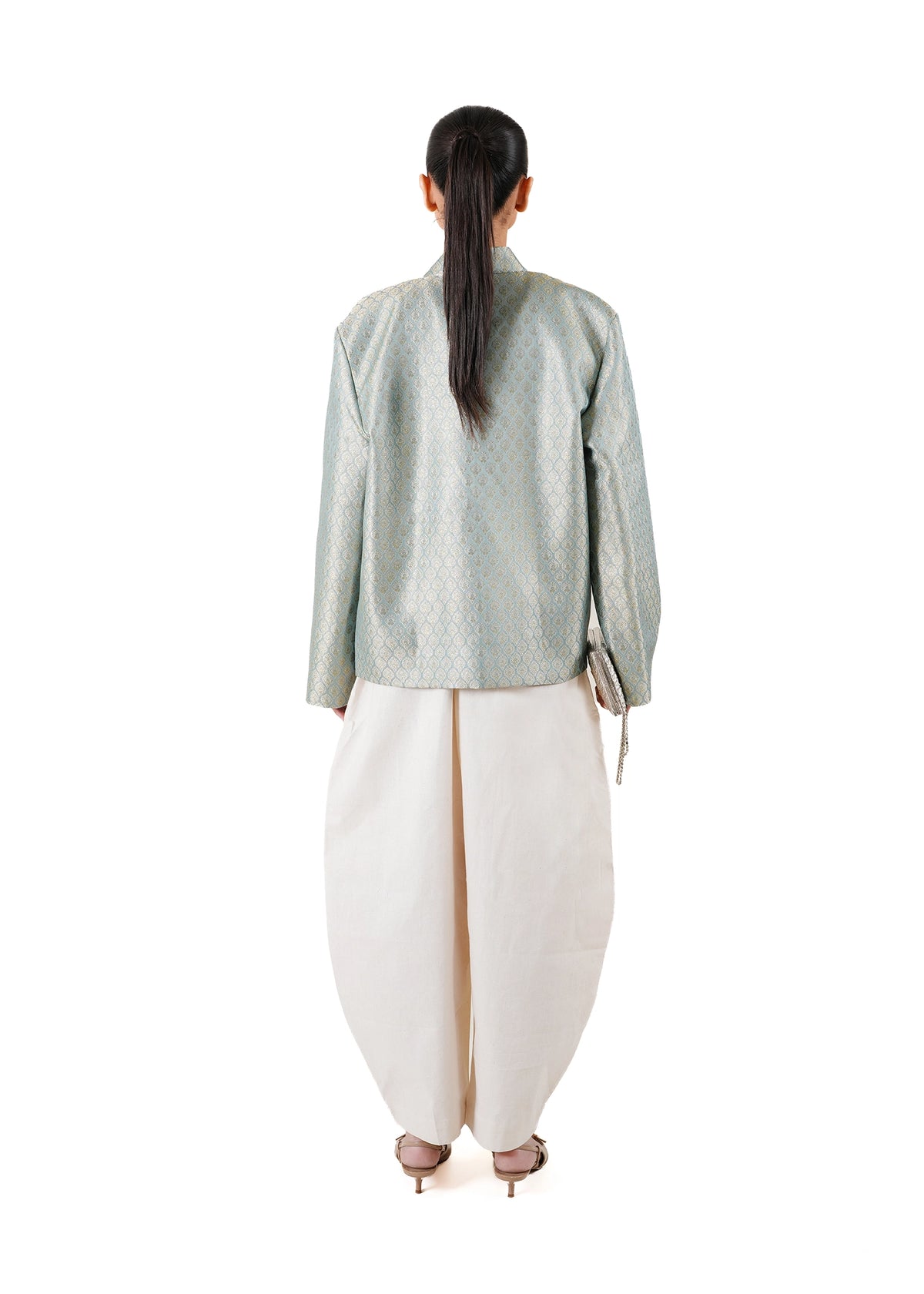 Ishq-e-Amore Blue Blue Scallop Jamavar Jacket - CULT - haider