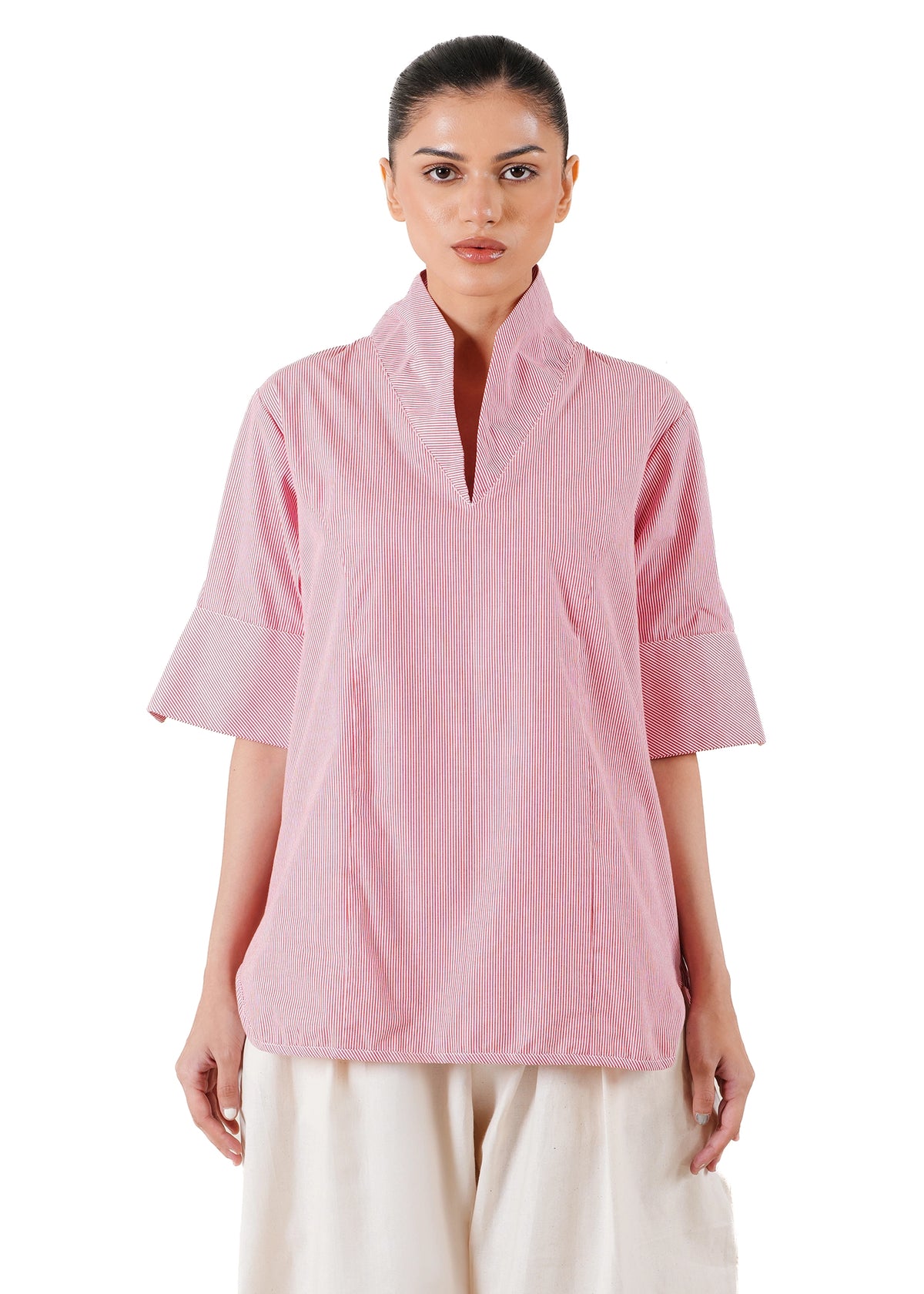Baro Studio Red Red High Collar Shirt - CULT