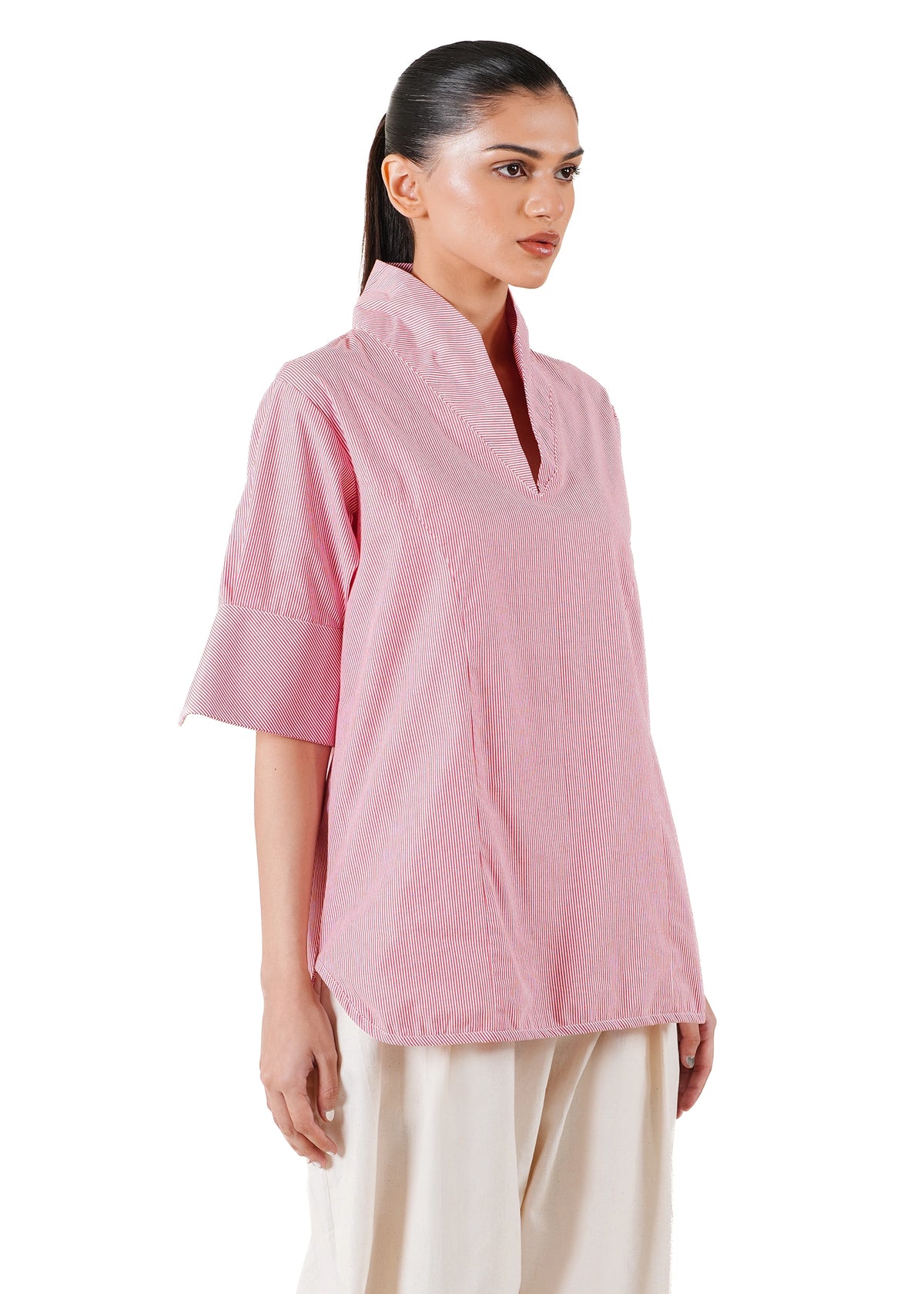 Baro Studio Red Red High Collar Shirt - CULT - haider