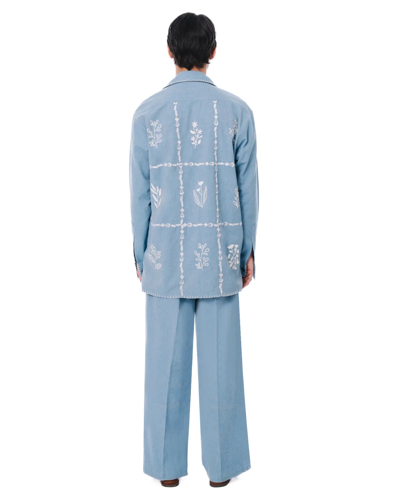 Wear Oga Monte Blue Hand Embroidered Shirt Cult Store Karachi 6