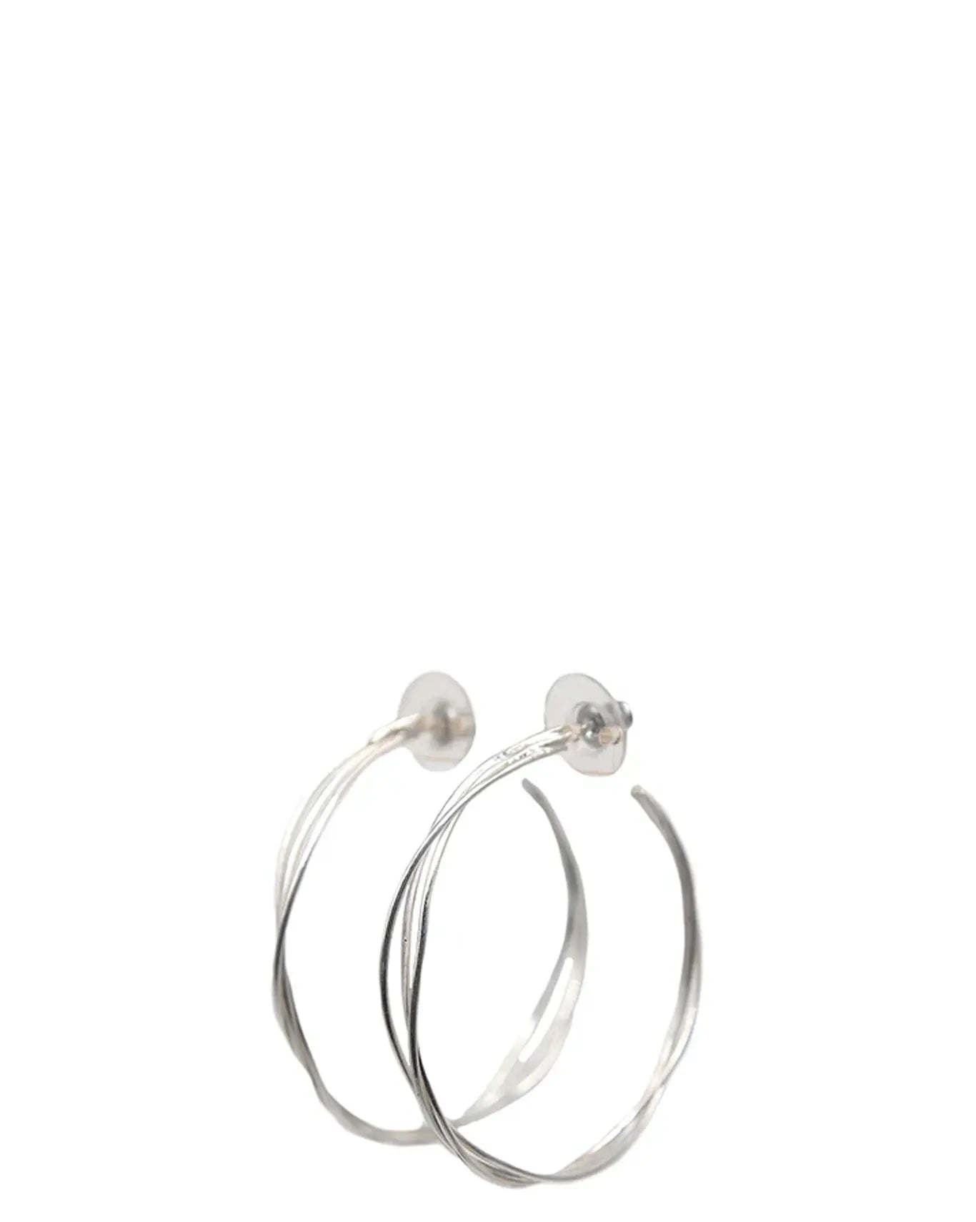 Amna Shariff Silver Silver Double Wire Hoops - CULT - haider