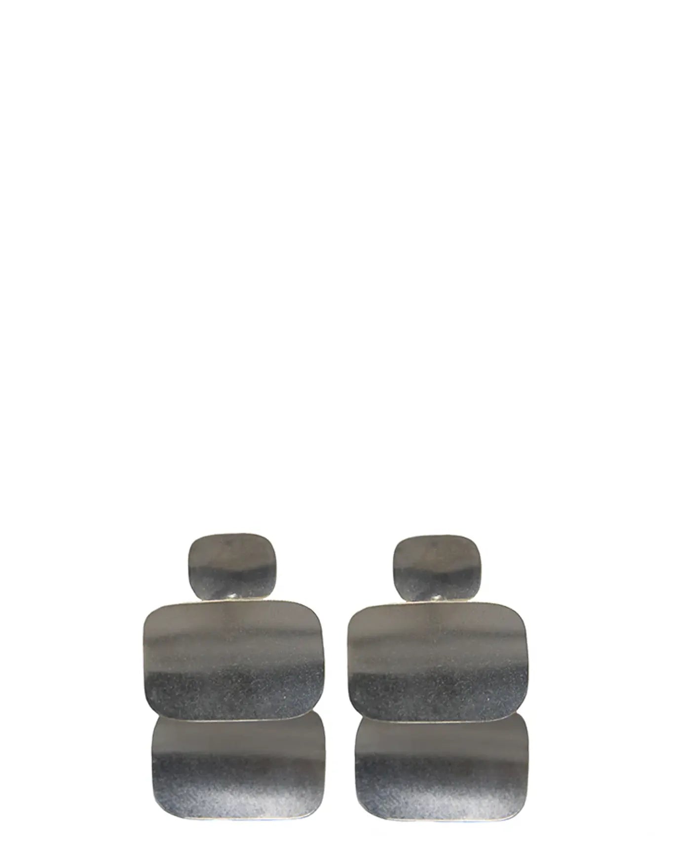 amna shariff Silver Rectangle Tier Earrings  jewellery karachi women