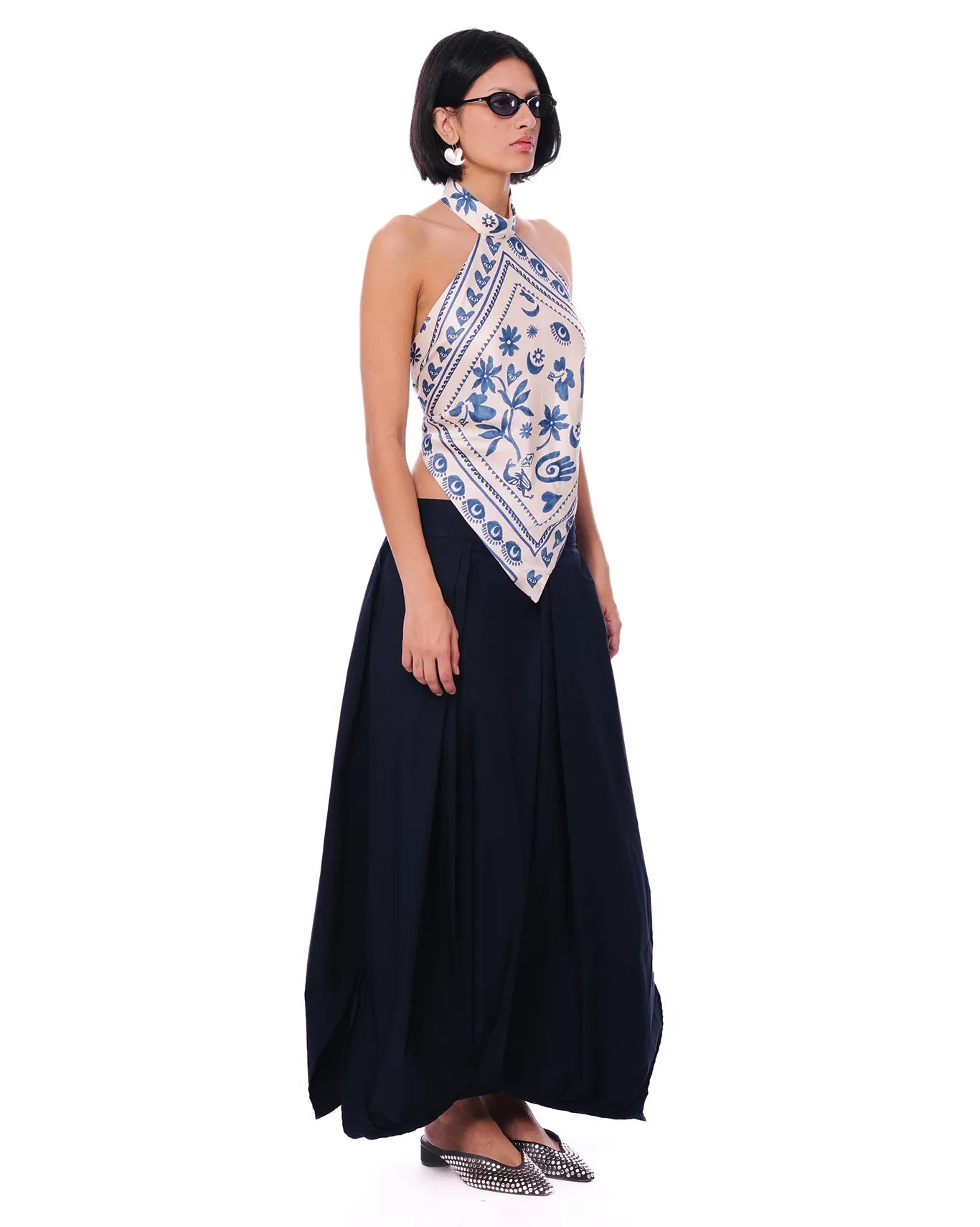 Baro Studio Navy Blue Navy Balloon Skirt - CULT - haider