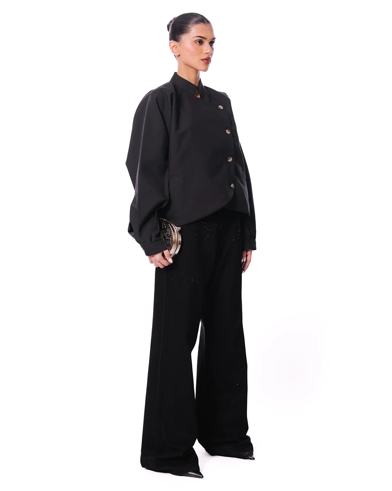 baro studio black sculpted jacket cult store pakistan 4