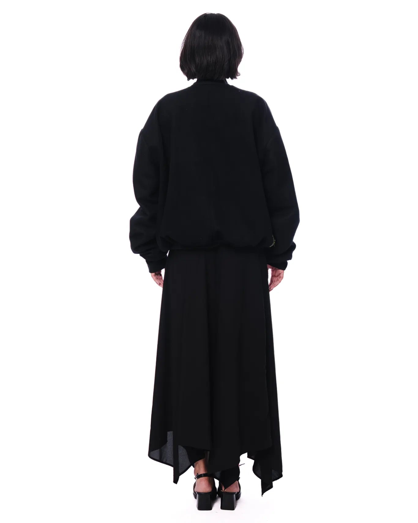 baro studio black work skirt cult store pakistan asymmetric chiffon maxi skirt