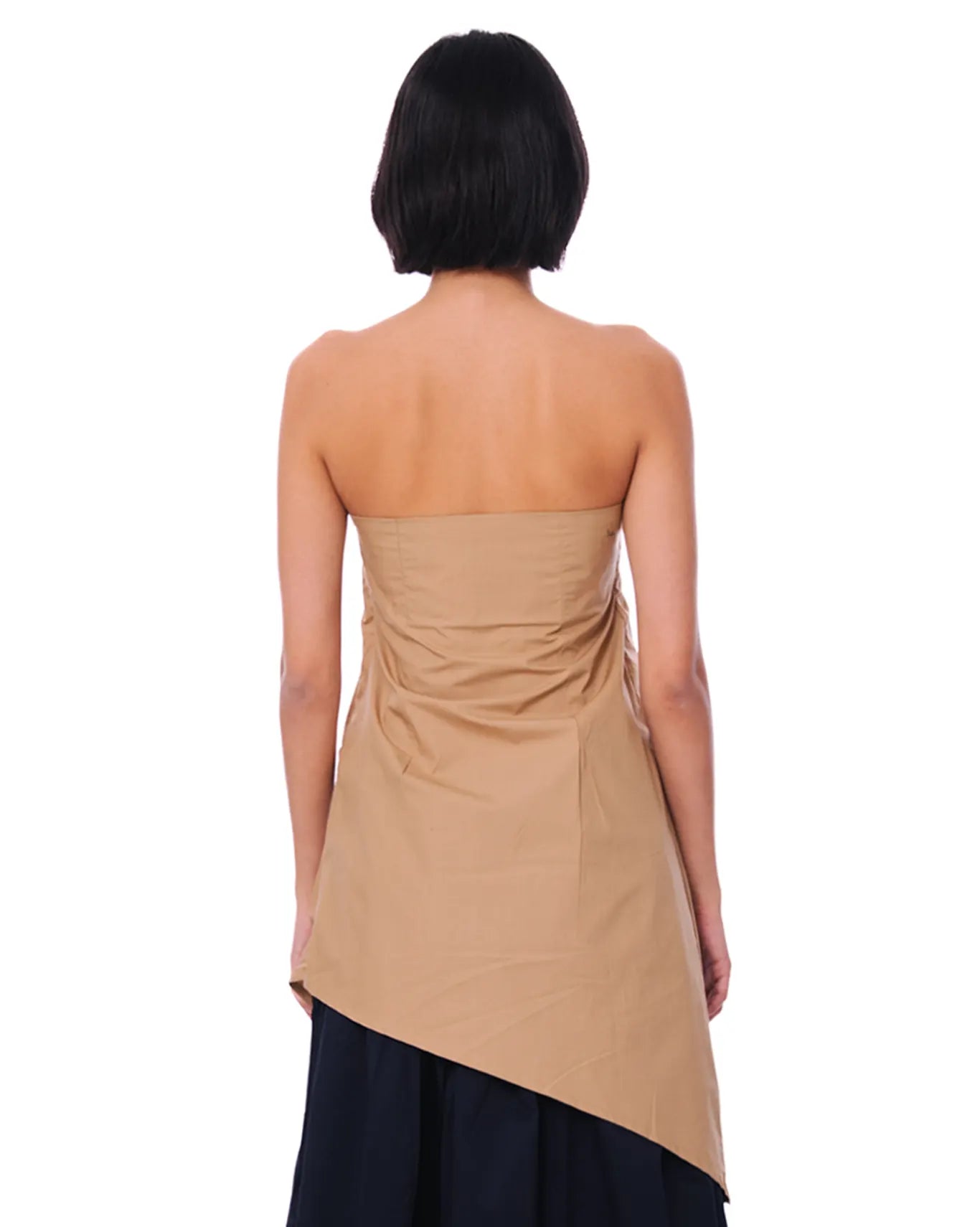 Baro Studio Tan Tan Pleated Asymmetric Top - CULT - haider