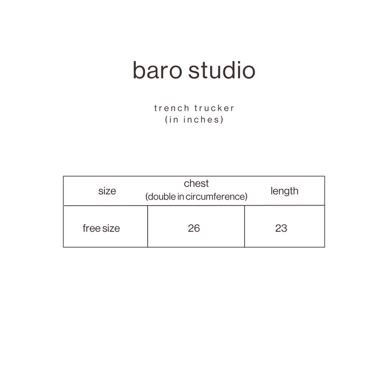 Size Guide for Cocoa Trench Trucker