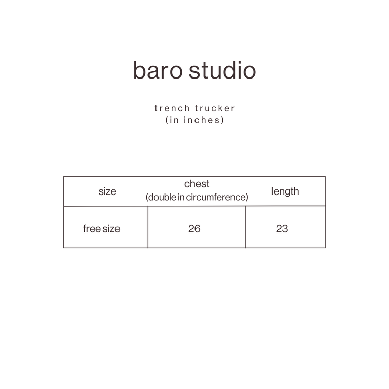 Size Guide for Military Green Trench Trucker