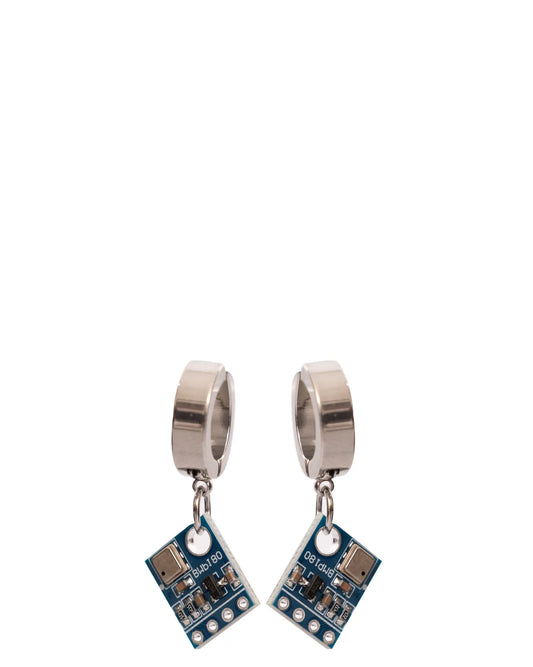 bodjunk Silver Circuit Dangle Earrings cult karachi
