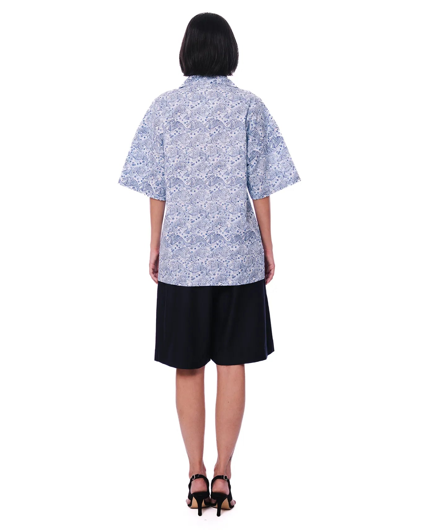 Collected XX Blue Blue Fish Linen Button Down - CULT - haider