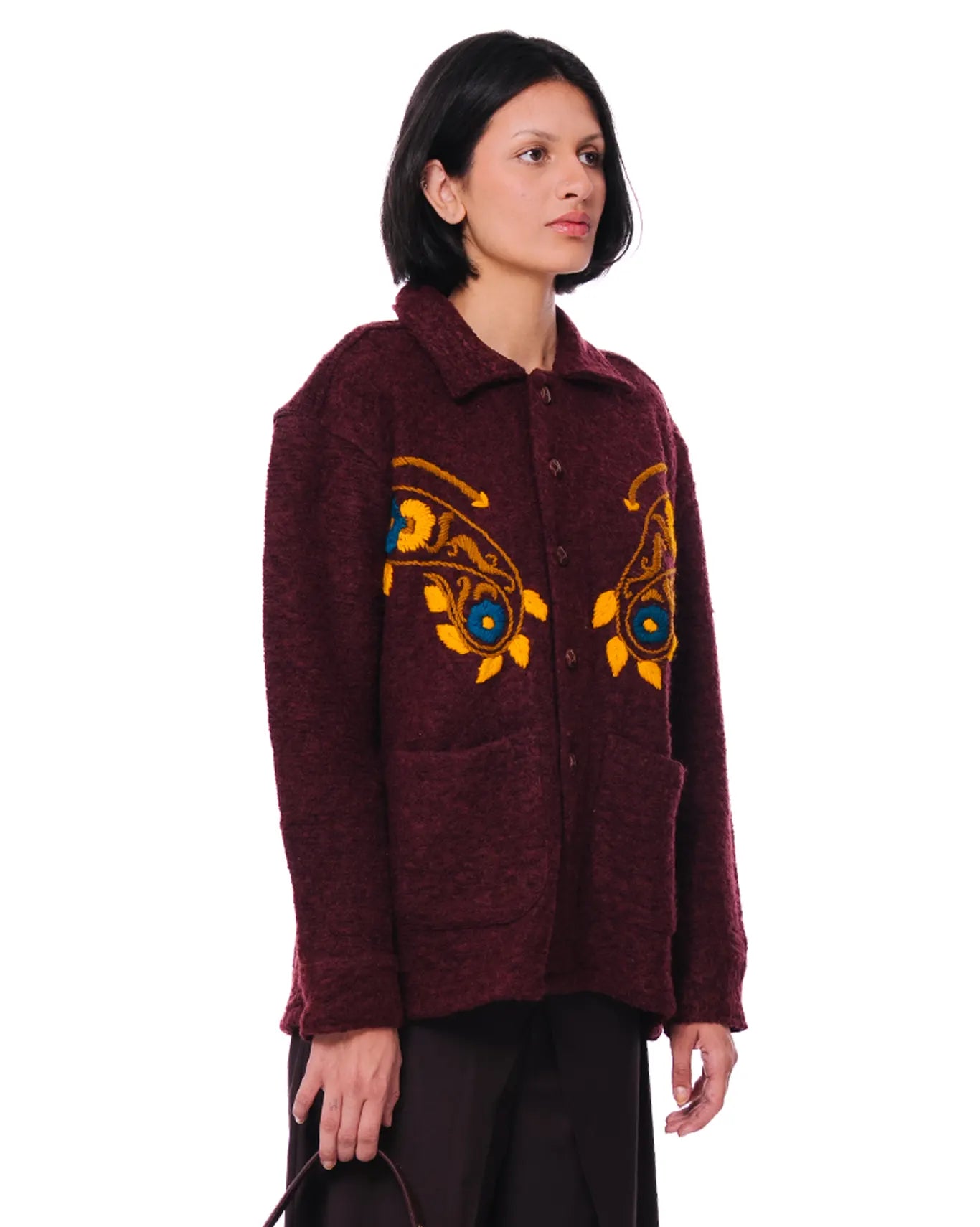 Collected XX Maroon Maroon Ambi Cardigan - CULT - haider