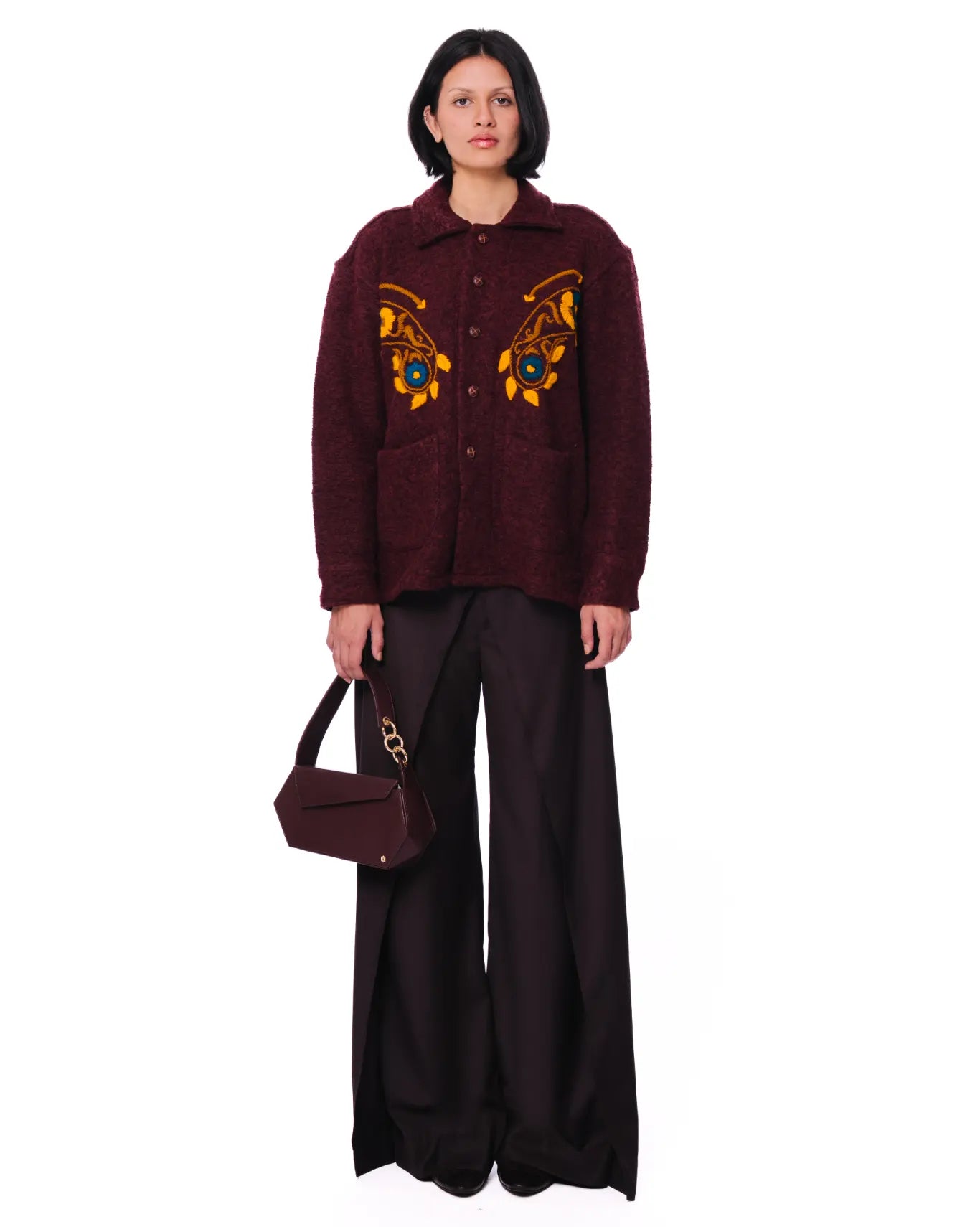 Collected XX Maroon Maroon Ambi Cardigan - CULT - haider