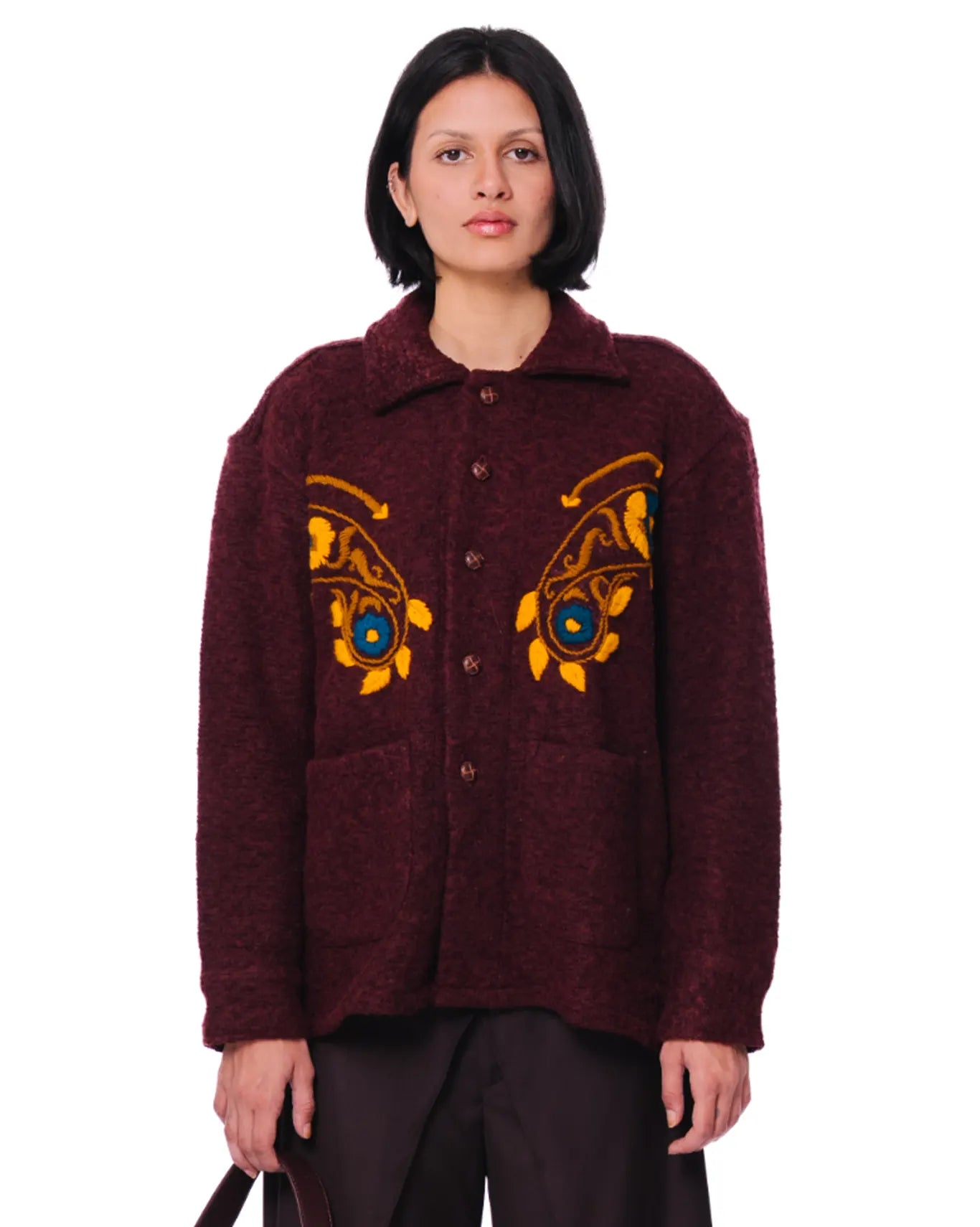 Collected XX Maroon Maroon Ambi Cardigan - CULT - haider