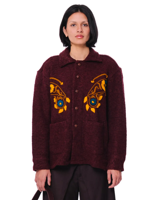collected xx Maroon Ambi Cardigan cult store pakistan