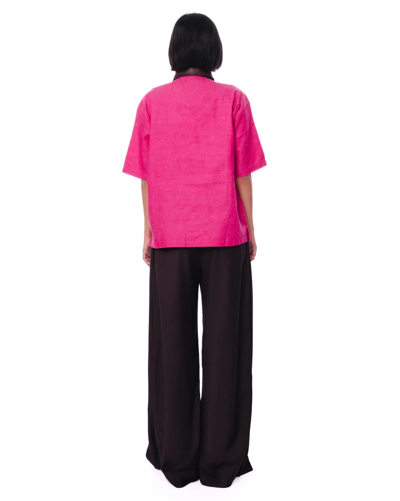 collected xx Pink Leather Applique Shirt women cult patterned