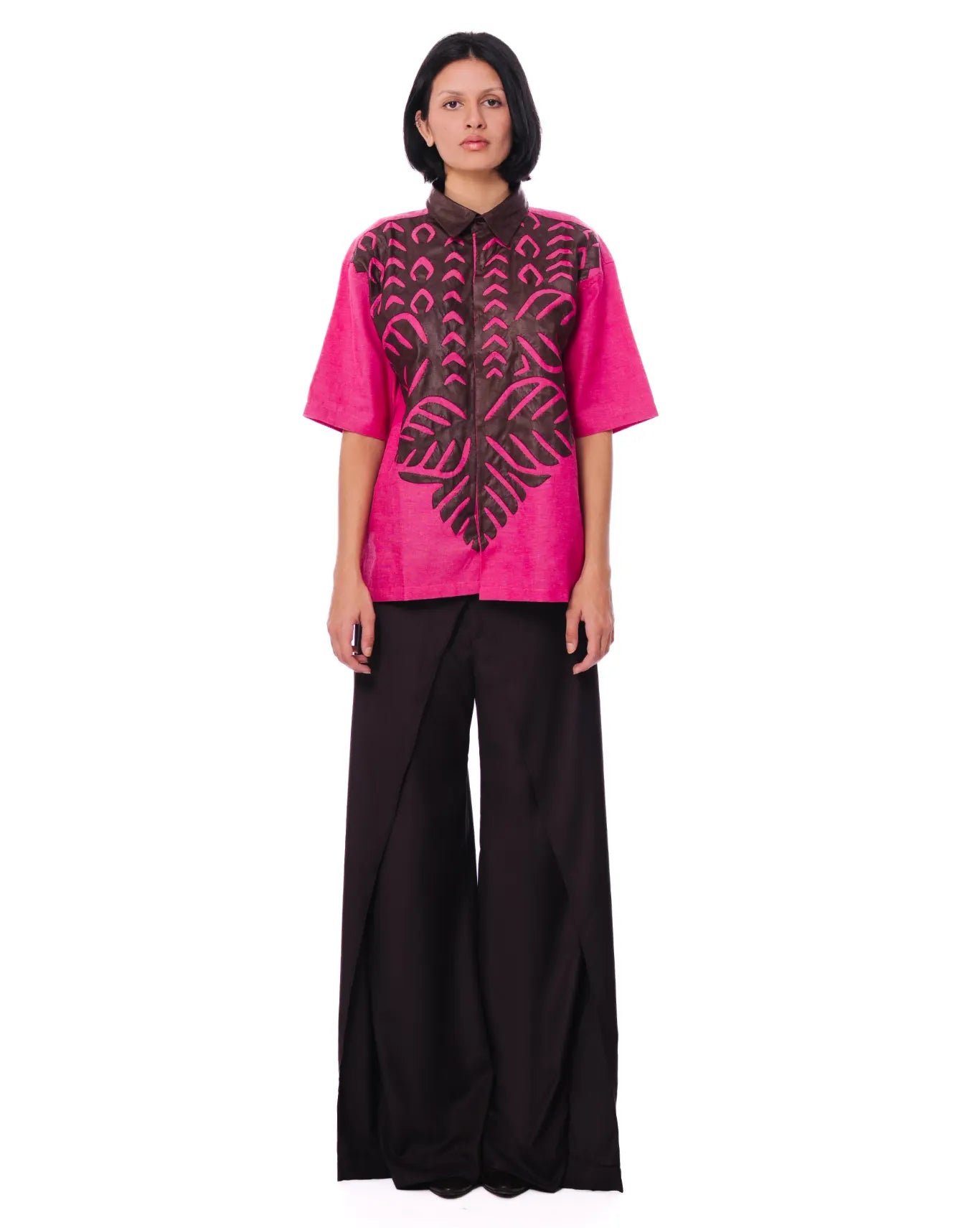 Collected XX Brown and Pink Pink Leather Applique Shirt - CULT - haider